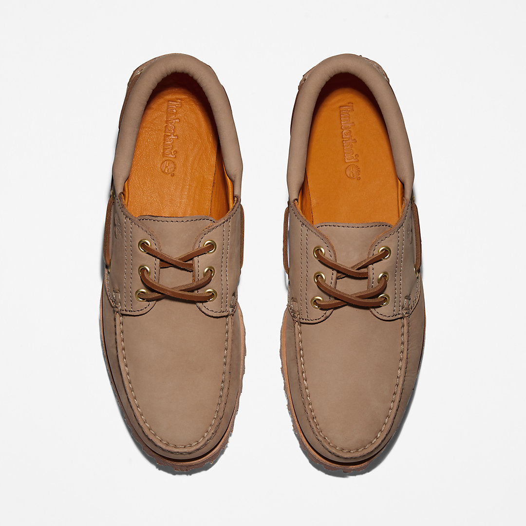 Mens Timberland Timberland® 3-Eye Lug Handsewn Boat Shoe for Men in Light Brown