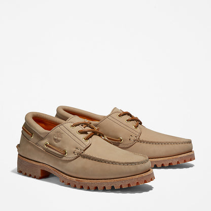 Mens Timberland Timberland® 3-Eye Lug Handsewn Boat Shoe for Men in Light Brown