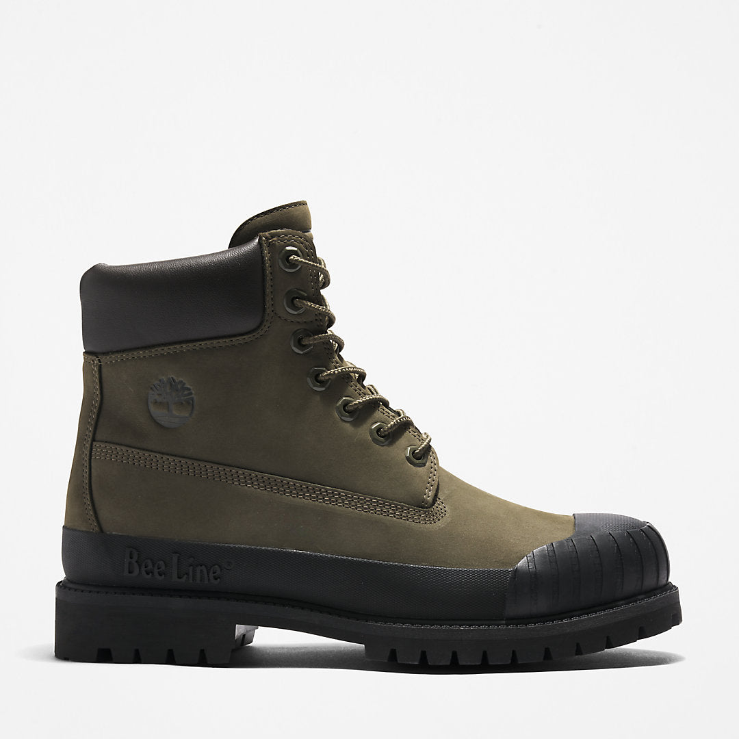 Mens Timberland Bee Line x Timberland® 6 Inch Rubber Toe Boot for Men in Dark Green/Black