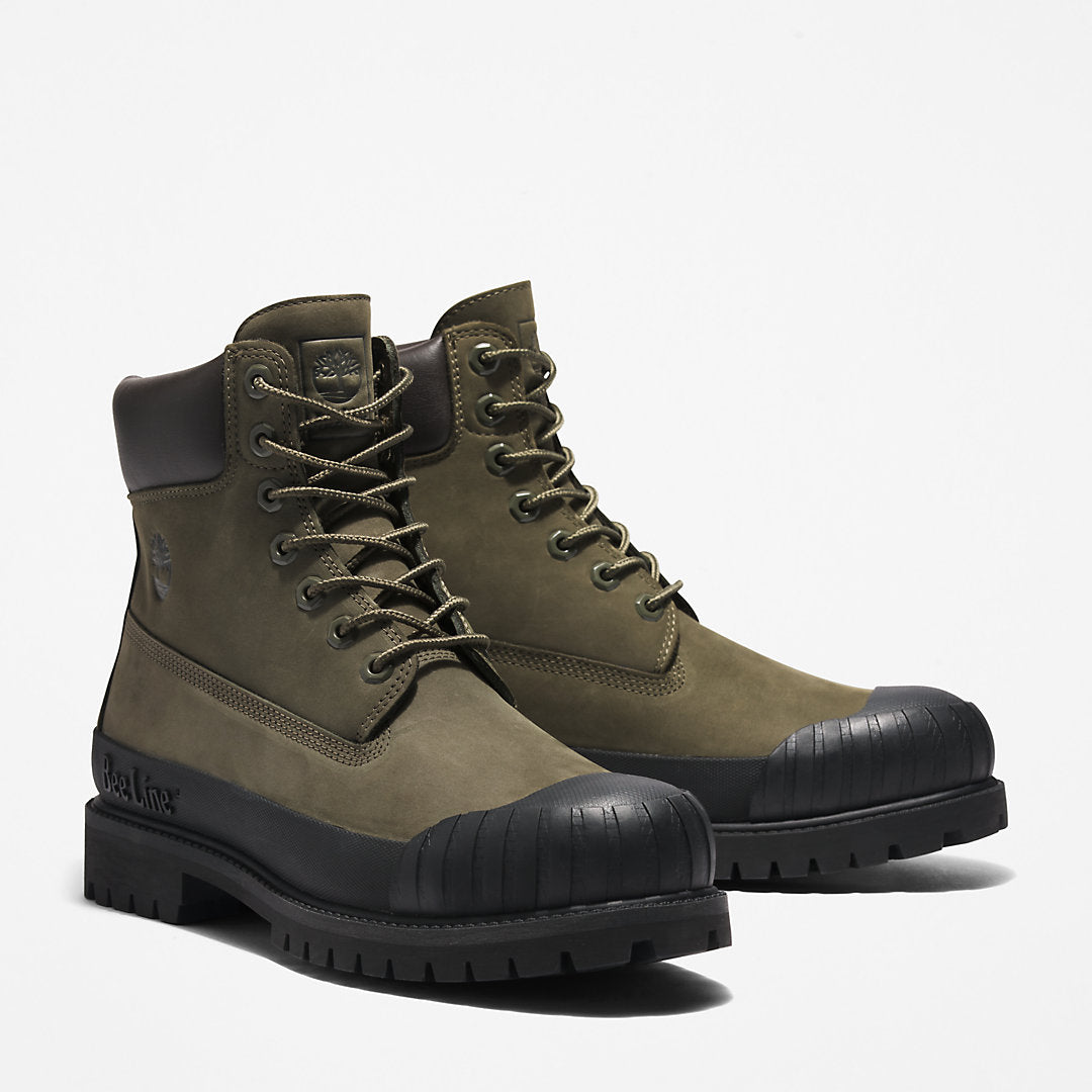 Mens Timberland Bee Line x Timberland® 6 Inch Rubber Toe Boot for Men in Dark Green/Black