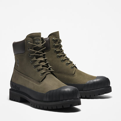 Mens Timberland Bee Line x Timberland® 6 Inch Rubber Toe Boot for Men in Dark Green/Black