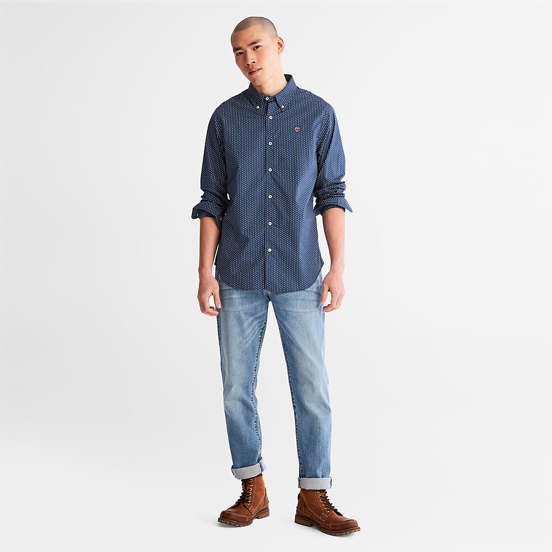 Mens Timberland Microprint Shirt for Men in Blue