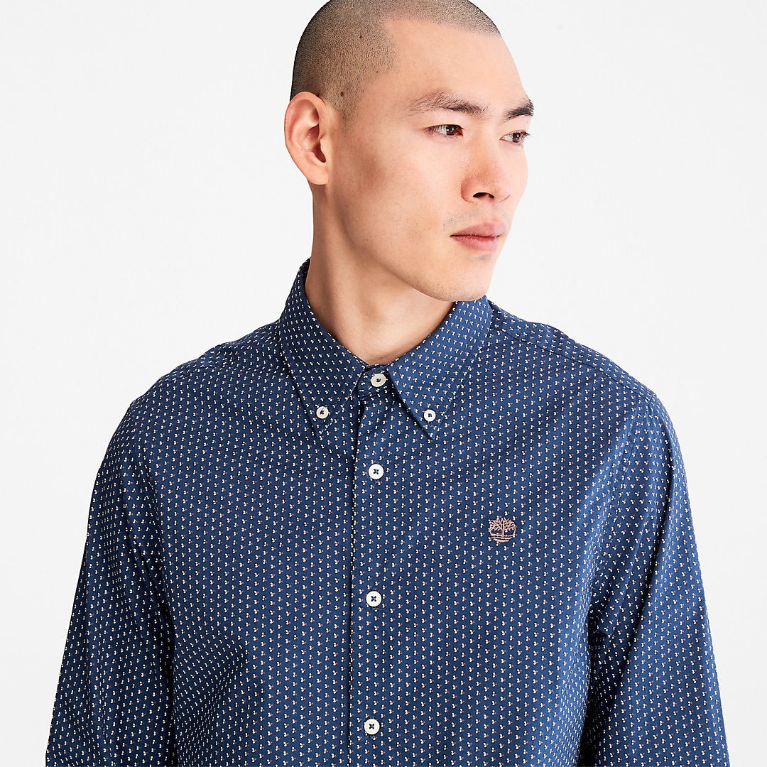 Mens Timberland Microprint Shirt for Men in Blue