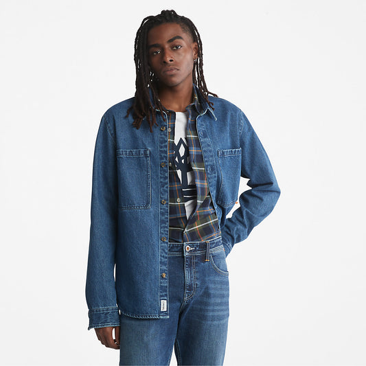 Mens Timberland Outdoor Heritage Denim EK+ Overshirt for Men in Light Blue