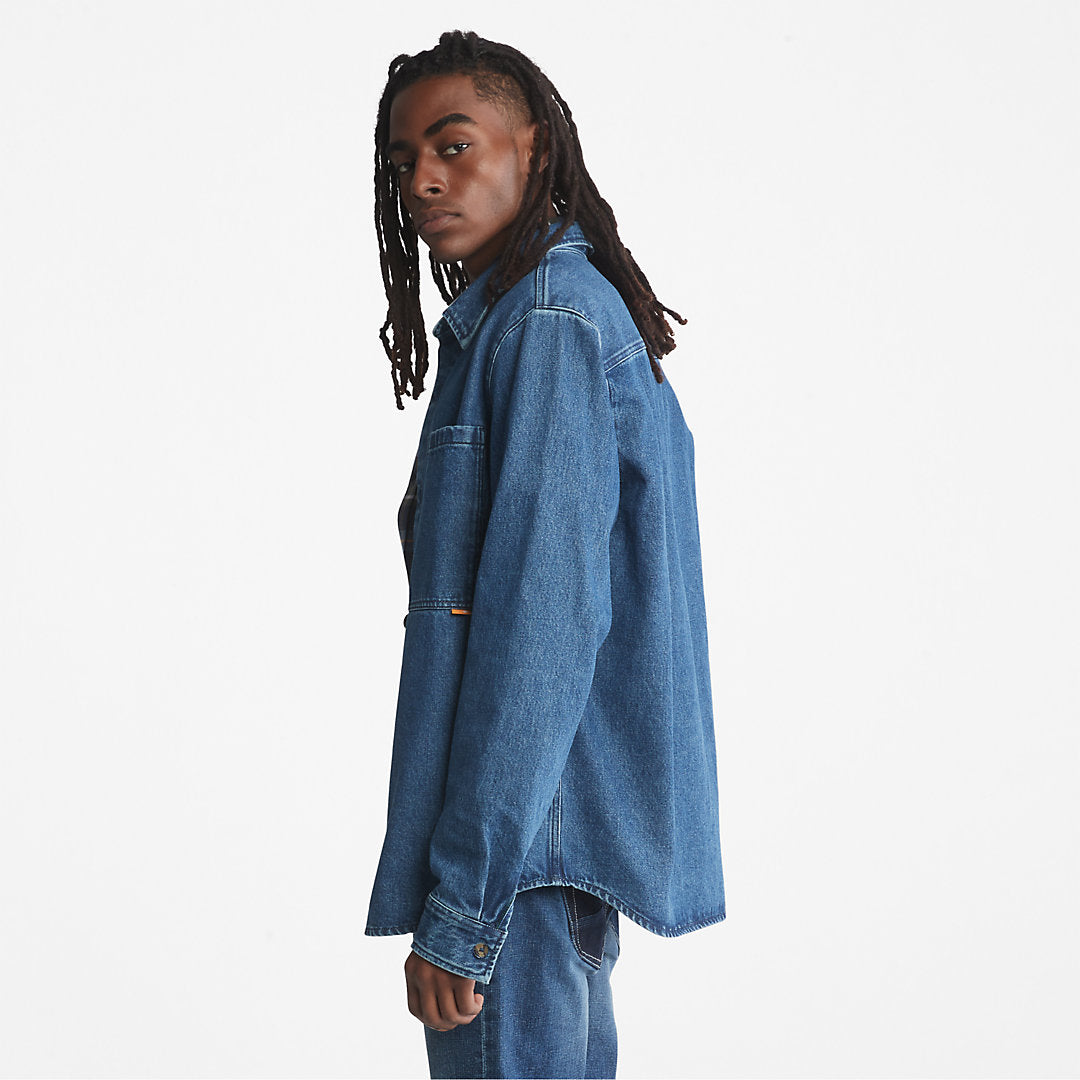 Mens Timberland Outdoor Heritage Denim EK+ Overshirt for Men in Light Blue