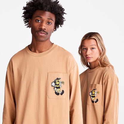 Mens Timberland Bee Line x Timberland® Back-graphic Long-sleeved T-Shirt in Brown