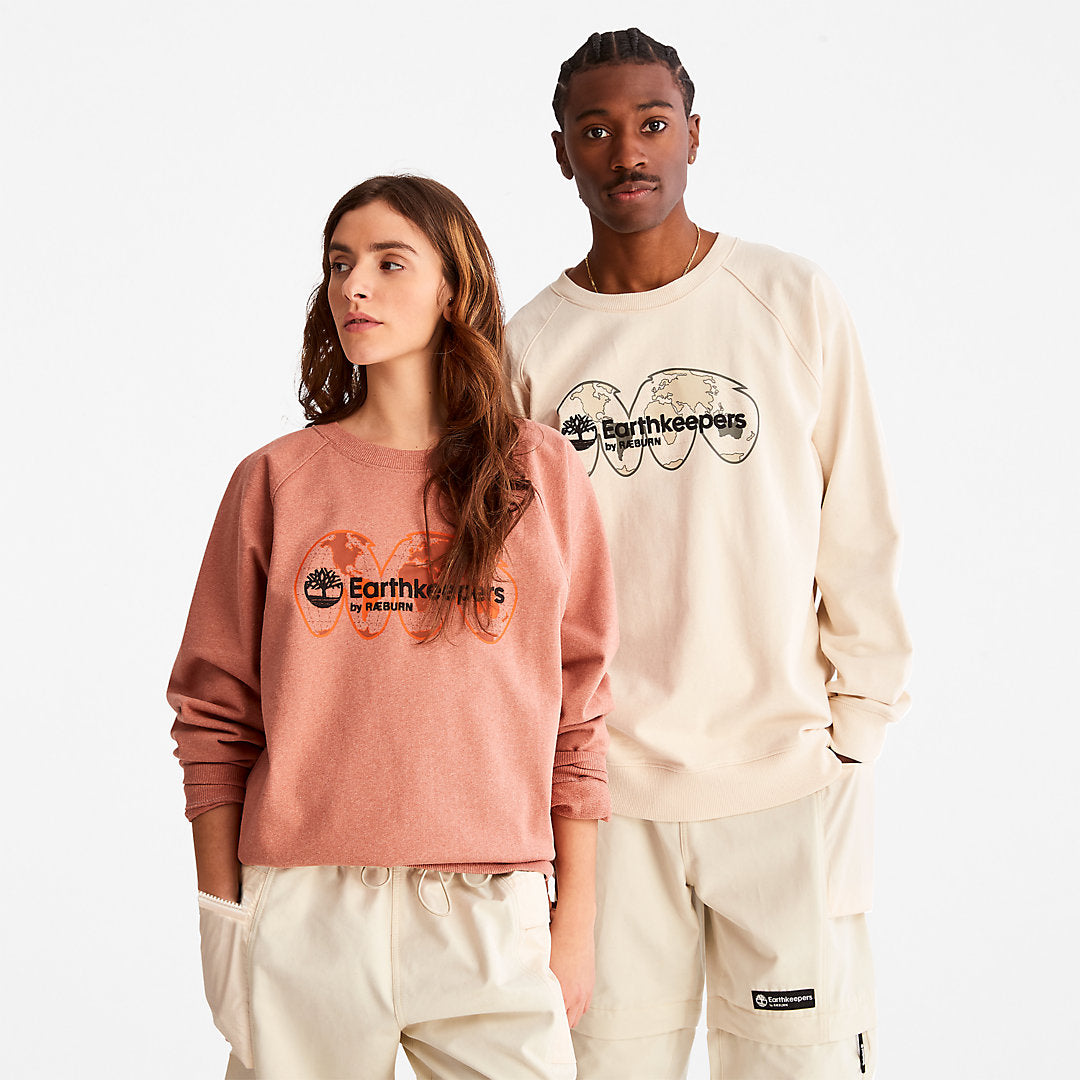 Mens Timberland Earthkeepers® by Raeburn Archive Globe Crewneck Sweatshirt in Orange