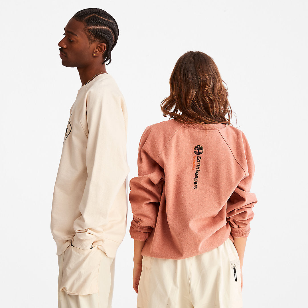 Mens Timberland Earthkeepers® by Raeburn Archive Globe Crewneck Sweatshirt in Orange