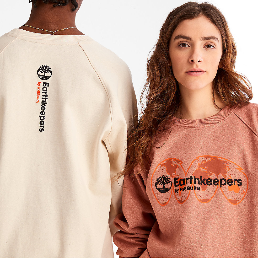 Mens Timberland Earthkeepers® by Raeburn Archive Globe Crewneck Sweatshirt in Orange