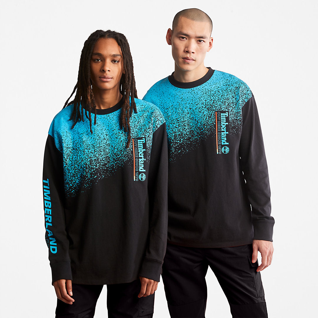 Mens Timberland Outdoor Archive Long-sleeved Graphic T-Shirt in Black