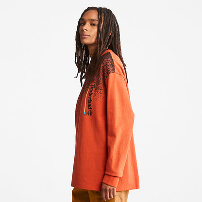 Mens Timberland Outdoor Archive Long-sleeved Graphic T-Shirt in Orange