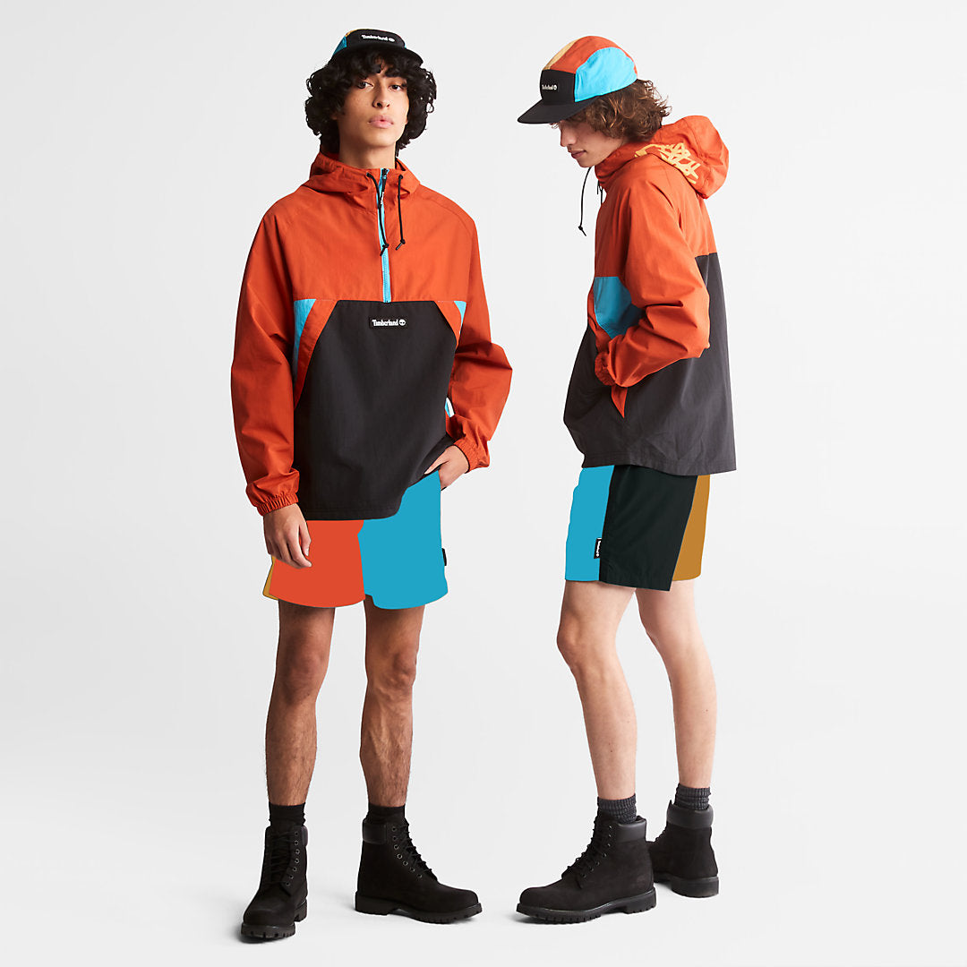 Mens Timberland All Gender Windbreaker Shorts in Orange