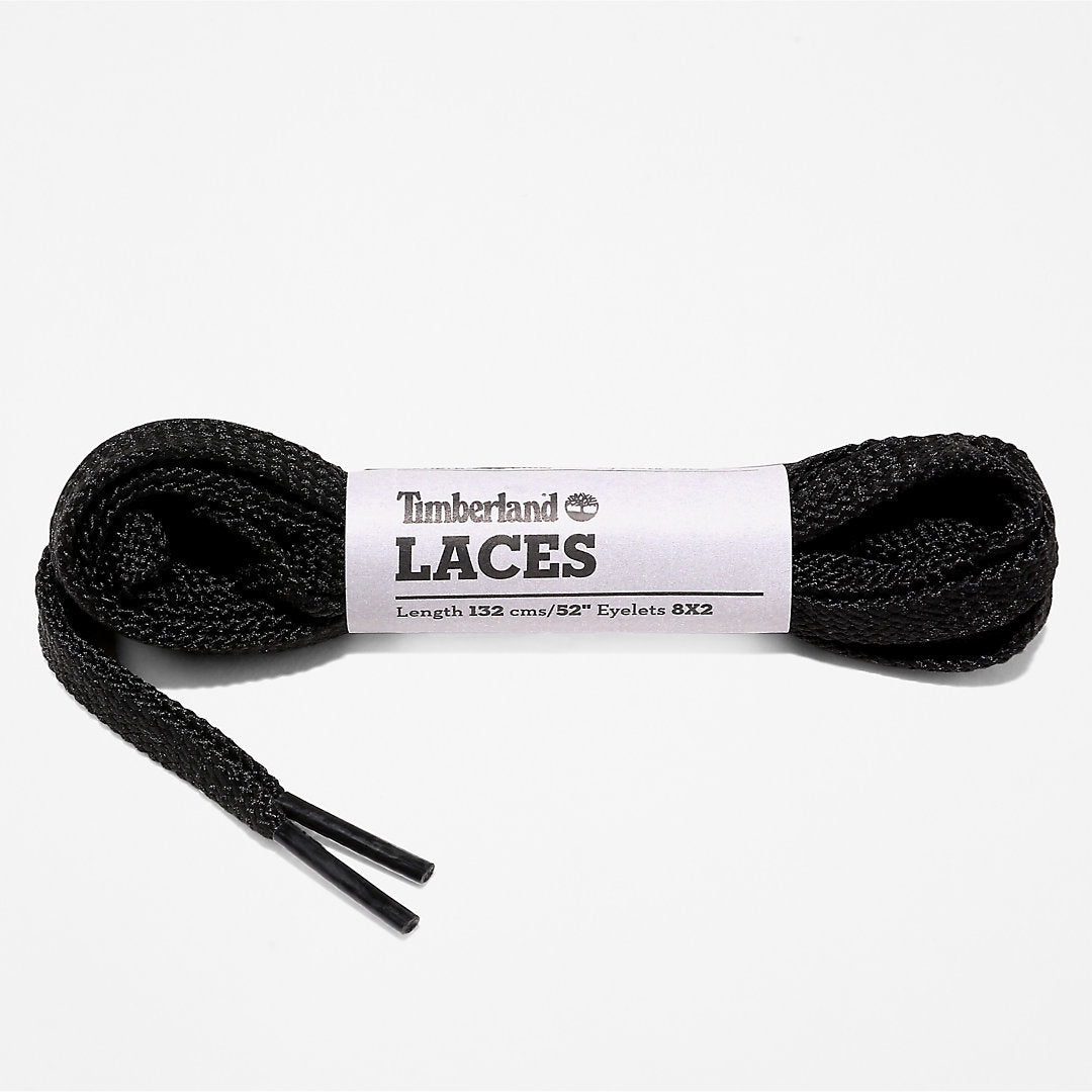 Mens Timberland 132cm/52” Flat Replacement Laces in Black